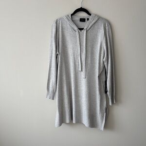 Cyrus Light Gray Hooded Tunic Sweater